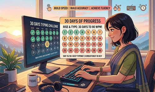 30 days plan for improving typing speed for hindi typing test